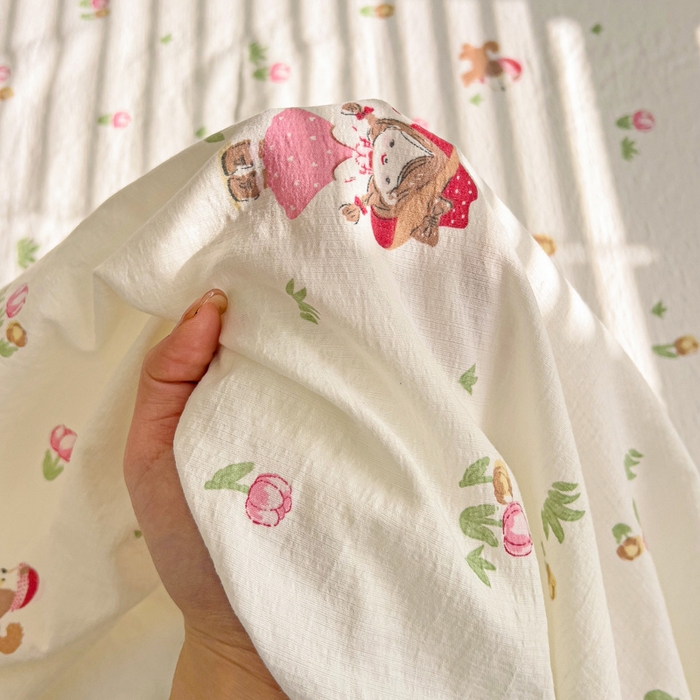 91家纺网 家纺一手货源 找家纺 纽缦家纺 2025新款云感提花双层纱床单 蜜糖之恋