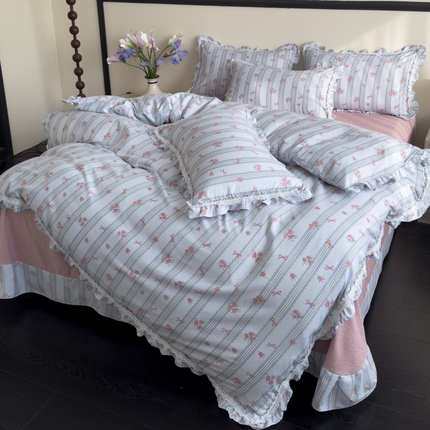 可思家纺2025新款可思-韩版双层纱四件套 罗曼蒂克
