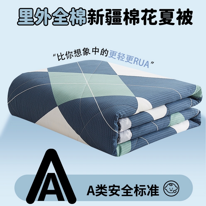 91家纺网 家纺一手货源 找家纺 暖阳 【同款地板价】2025年新款全棉印花棉花夏被四件套被子被芯 时光隧道兰