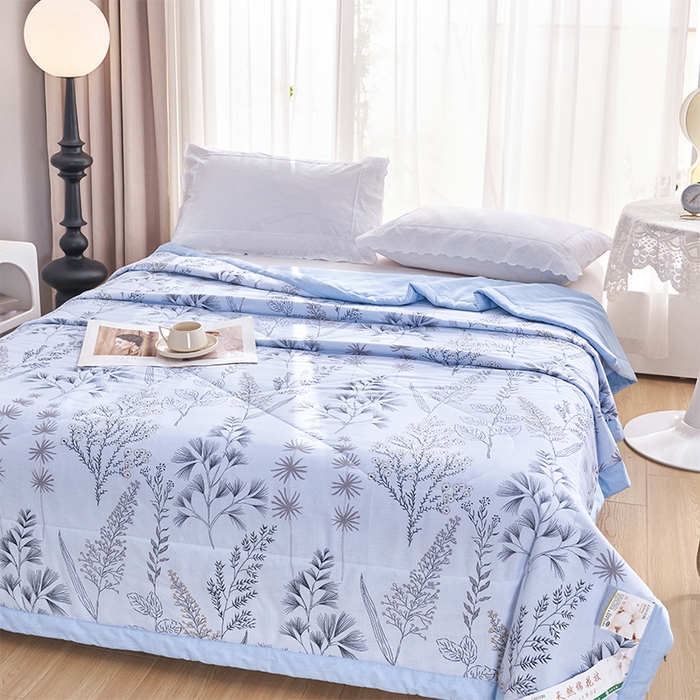 91家纺网 家纺一手货源 找家纺 羽梦家纺2025新款新疆棉花全棉夏凉被 沐雅清风