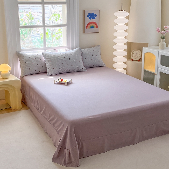 91家纺网 家纺一手货源 找家纺 富缦庭2025新款A类针织双层纱四件套格格情缘