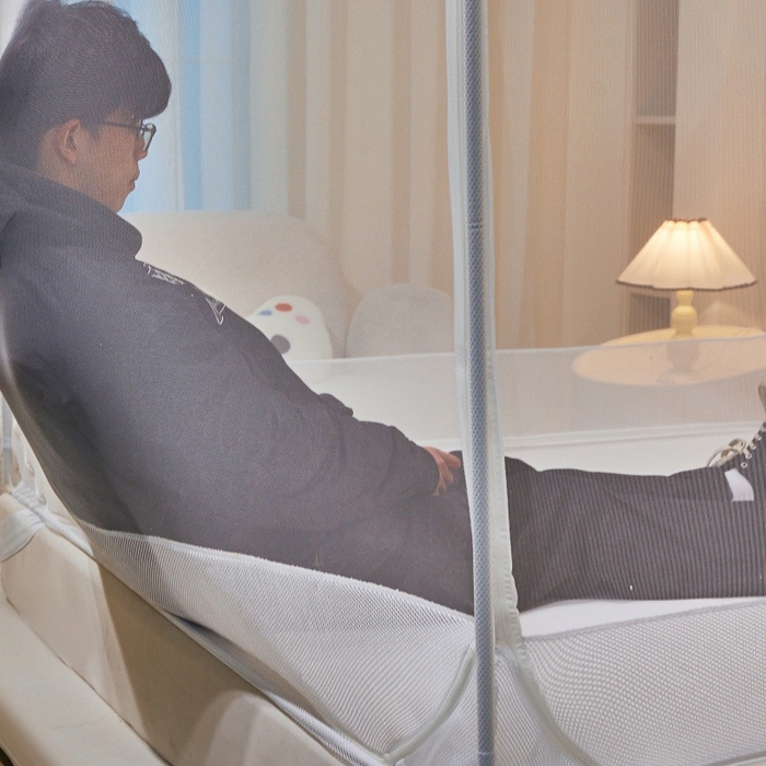 91家纺网 家纺一手货源 找家纺 卓尔居 2025绗绣编织防摔蚊帐-夏至 夏至-白