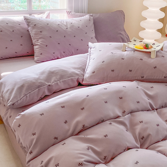 91家纺网 家纺一手货源 找家纺 富缦庭2025新款A类针织双层纱四件套彩蝶飞舞