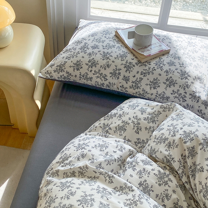 91家纺网 家纺一手货源 找家纺 富缦庭2025新款A类针织双层纱四件套暗香灰