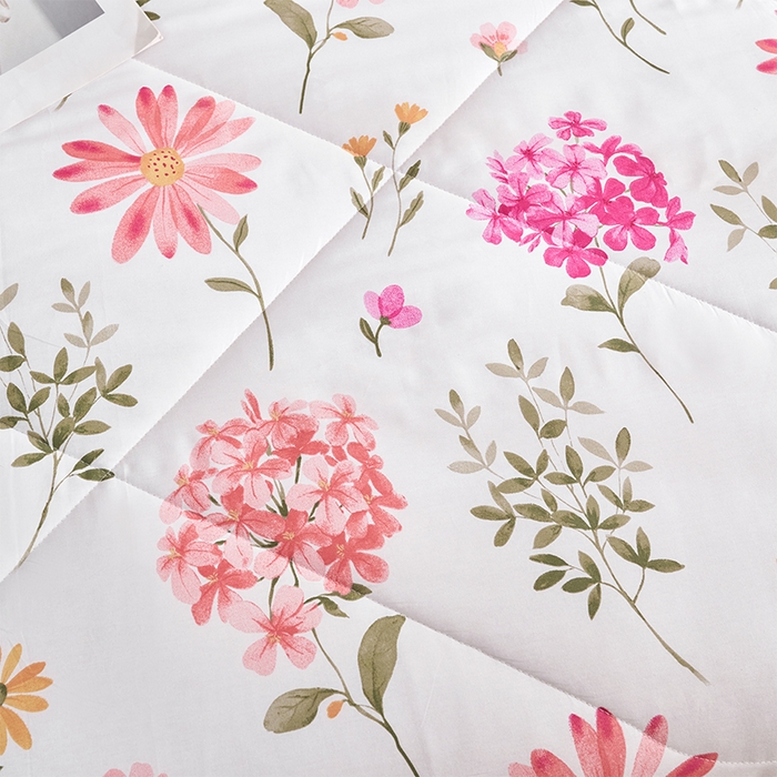 91家纺网 家纺一手货源 找家纺 羽梦家纺2025新款新疆棉花全棉夏凉被 山茶花开粉