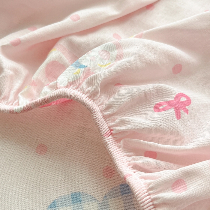 91家纺网 家纺一手货源 找家纺 博雅 2025新款全棉A类双层纱床笠 甜宠派对