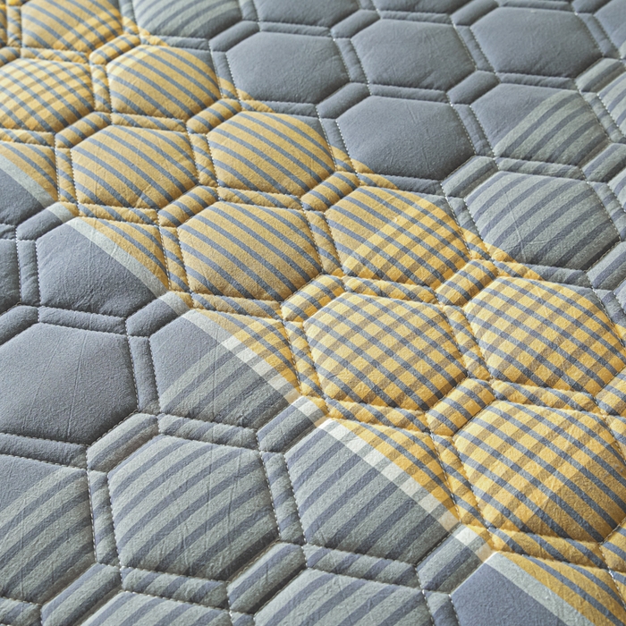 91家纺网 家纺一手货源 找家纺 雪云美2025新款A类全棉色织水洗棉夹棉床笠大豆床罩床垫保护套可定制 拿铁 灰