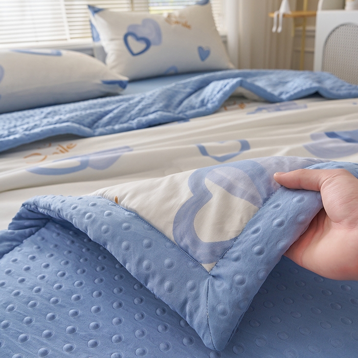 91家纺网 家纺一手货源 找家纺 暖阳 2025年新款纯棉豆豆夏被夏凉被被子被芯 豆豆-浪漫心语