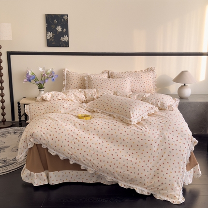 可思家纺2025新款可思-韩版双层纱四件套 可可心