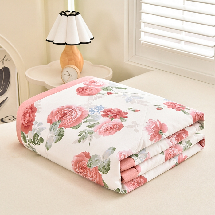 91家纺网 家纺一手货源 找家纺 羽梦家纺2025新款新疆棉花全棉夏凉被 锦上添花