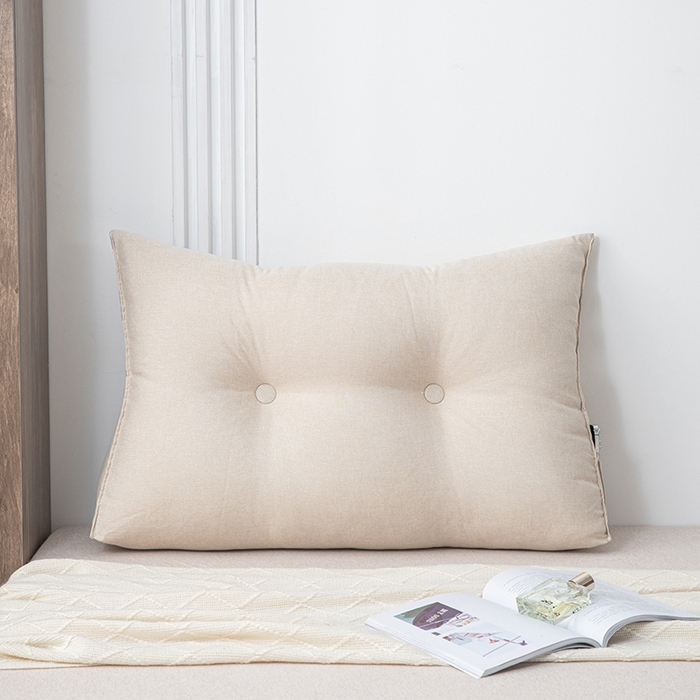 91家纺网 家纺一手货源 找家纺 美达人2025新款麻布珍珠棉三角靠背 亚麻单人  溶月米黄