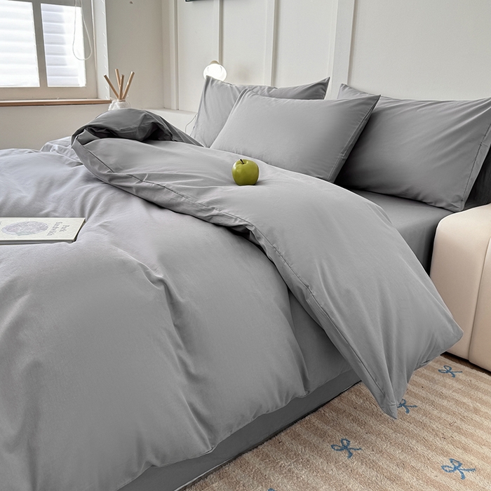 91家纺网 家纺一手货源 找家纺 卢赛尔 2025新款全13372纯色单被套 高级灰