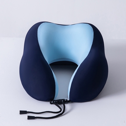 91家纺网 家纺一手货源 找家纺 2025新款U型记忆棉护颈枕 枕头枕芯 深蓝/只22*29*13cm-简易包装款