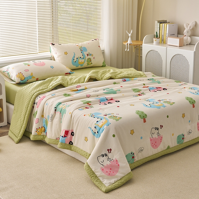 91家纺网 家纺一手货源 找家纺 暖阳 2025年新款纯棉豆豆夏被夏凉被被子被芯 豆豆-快乐旅行