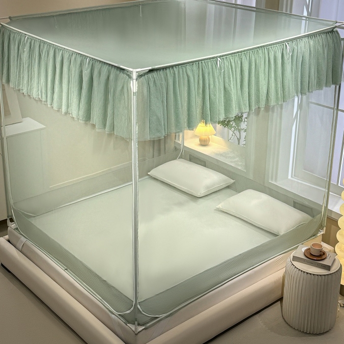 91家纺网 家纺一手货源 找家纺 卓尔居 2025绗绣编织防摔蚊帐-夏至 夏至-绿