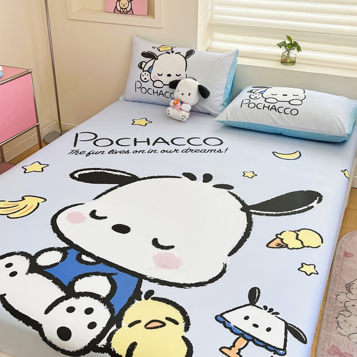 91家纺网 家纺一手货源 找家纺 金爱家 2025新款三丽欧全棉大版单品--床笠 棉单品-香蕉帕哈狗