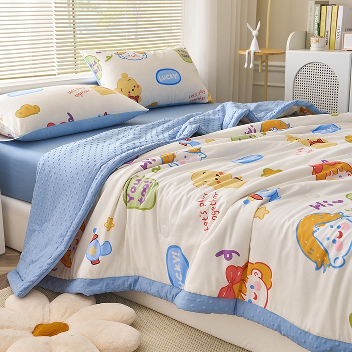 91家纺网 家纺一手货源 找家纺 暖阳 2025年新款纯棉豆豆夏被夏凉被被子被芯 豆豆-可爱甜心