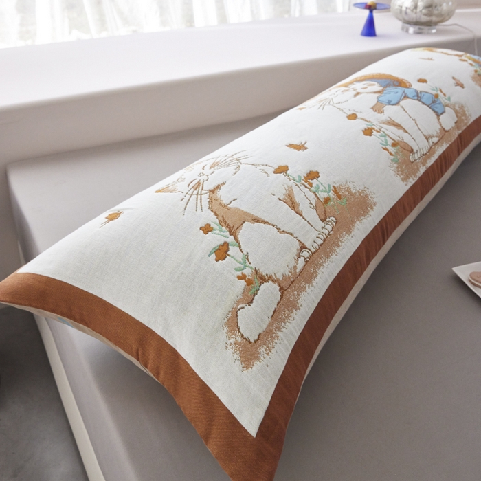 91家纺网 家纺一手货源 找家纺 爱港家纺 2025新款全棉纱布长枕套，双人 单人 情侣款纯棉枕套 萌宠宝贝