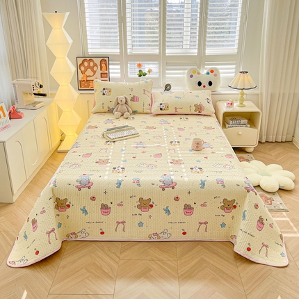 91家纺网 家纺一手货源 找家纺 （总）雅萱家纺  2025新款双面全棉印花床盖三件套