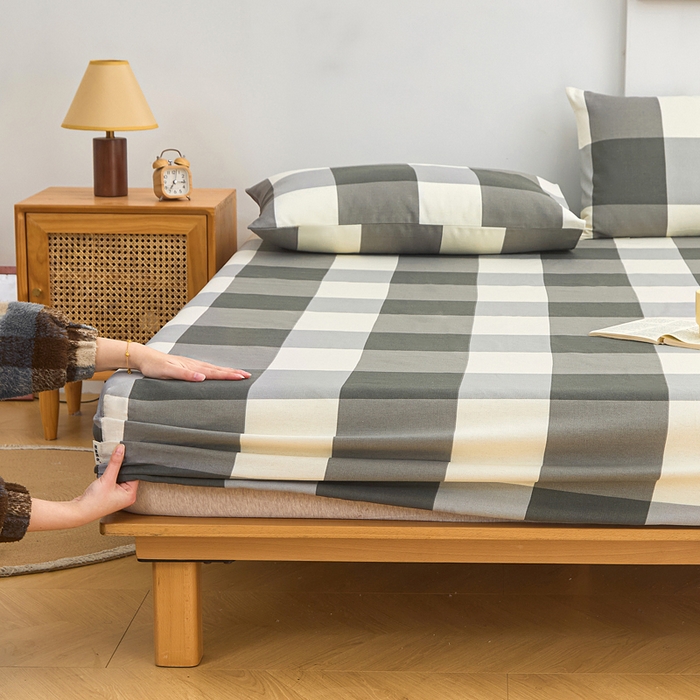 91家纺网 家纺一手货源 找家纺 首爱2025新款原棉老粗布床笠支持特殊规格定制 常年不断货 大批量供应  灰格