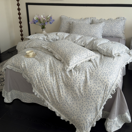 91家纺网 家纺一手货源 找家纺 （总）可思家纺2025新款可思-韩版双层纱四件套