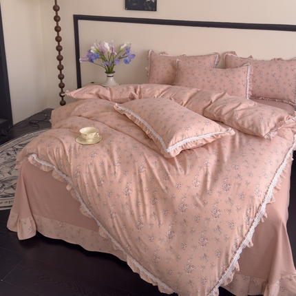 91家纺网 家纺一手货源 找家纺 （总）可思家纺2025新款可思-韩版双层纱四件套