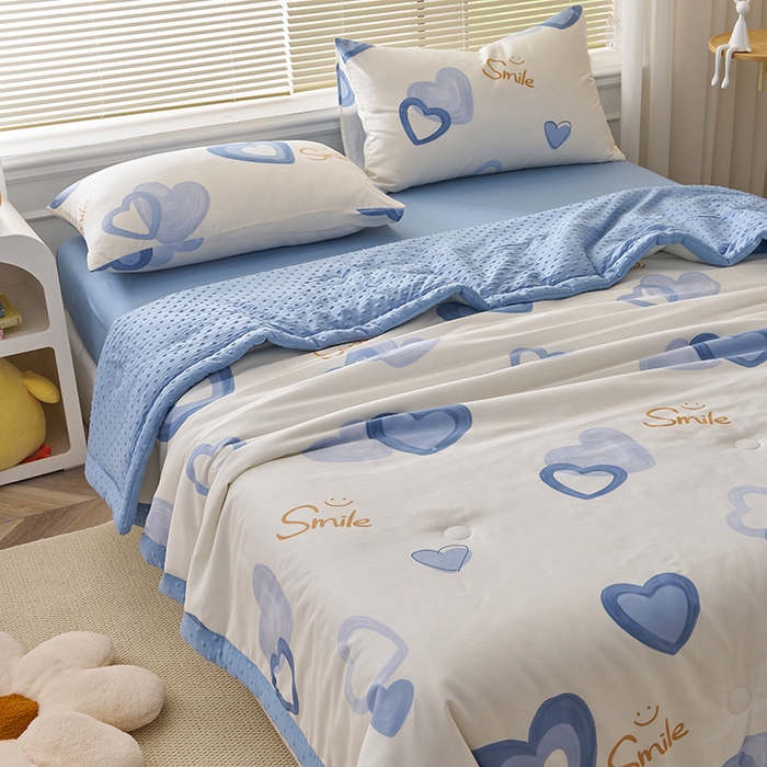 91家纺网 家纺一手货源 找家纺 暖阳 2025年新款纯棉豆豆夏被夏凉被被子被芯 豆豆-浪漫心语