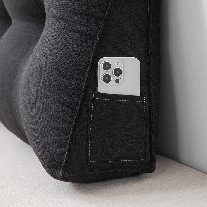 91家纺网 家纺一手货源 找家纺 美达人2025新款韩国绒三角靠背 三角单人  黑灰