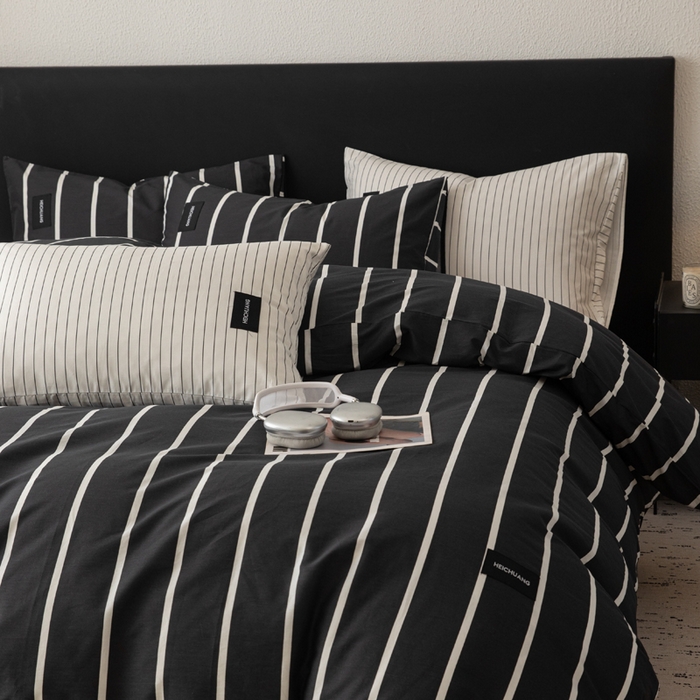 91家纺网 家纺一手货源 找家纺 （总）简宜家居（朝初家纺） 2025新款简约纯棉四件套 贴标