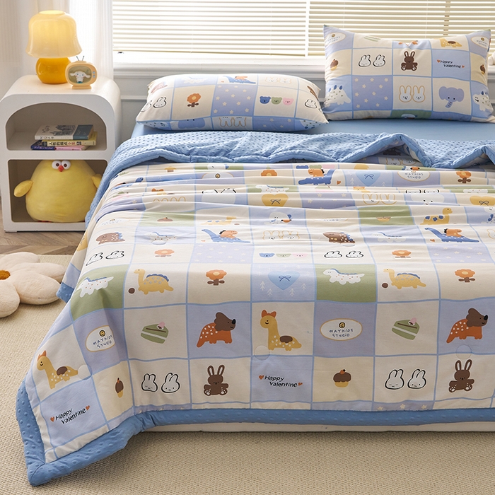 91家纺网 家纺一手货源 找家纺 暖阳 2025年新款纯棉豆豆夏被夏凉被被子被芯 豆豆-蜡笔画