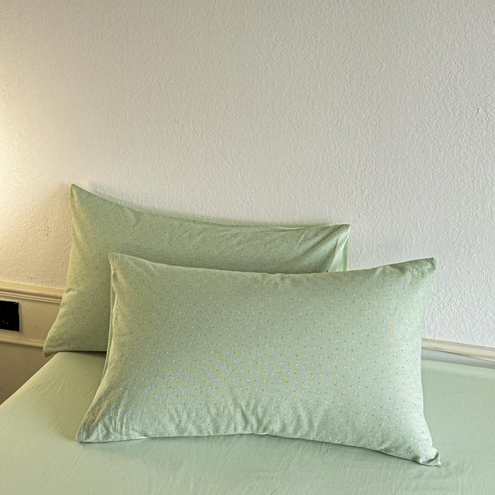 91家纺网 家纺一手货源 找家纺 ab家纺 2025新款小碎花三层纱 波尔卡-绿