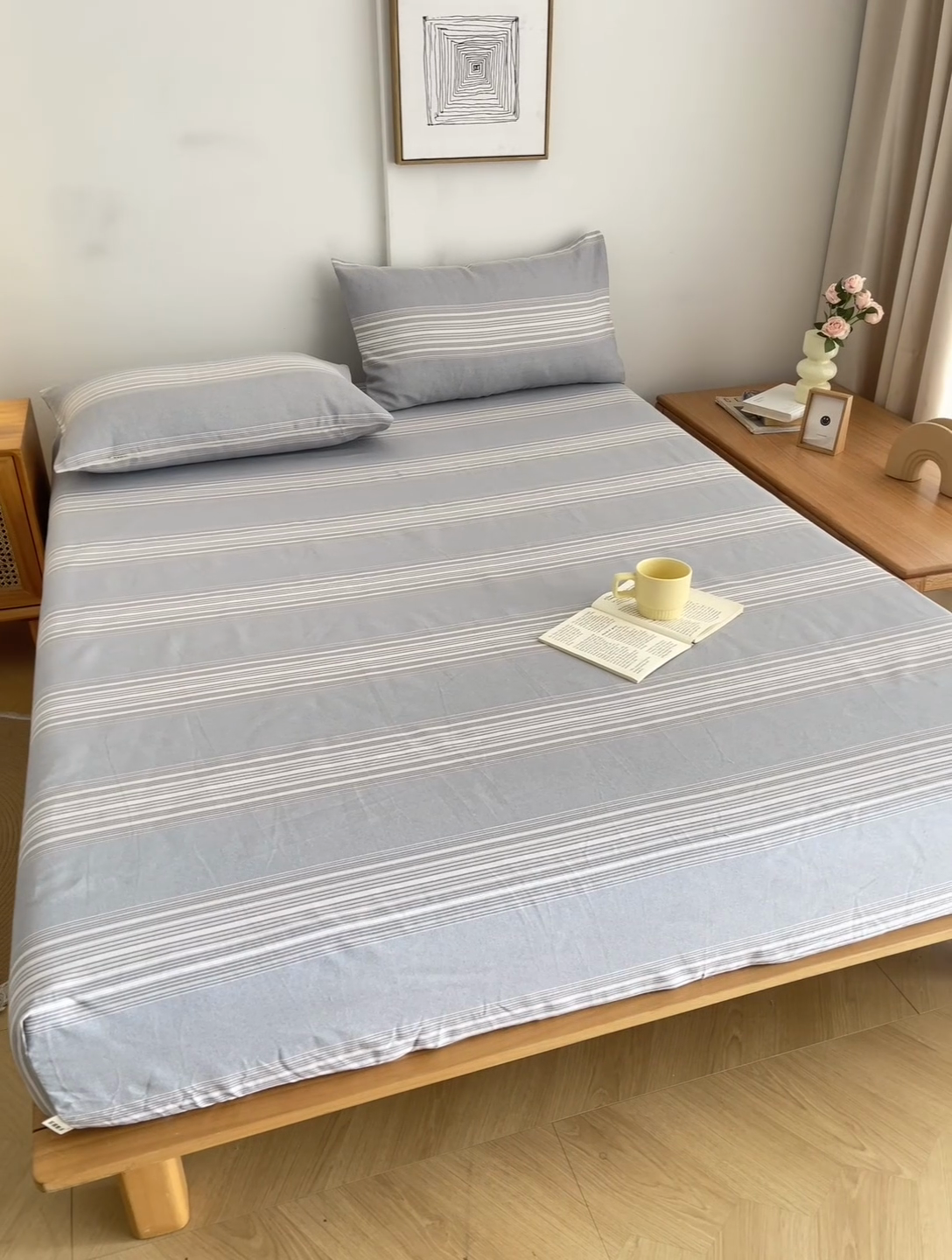 91家纺网 家纺一手货源 找家纺 首爱2025新款原棉老粗布床笠支持特殊规格定制 常年不断货 大批量供应  淡雅