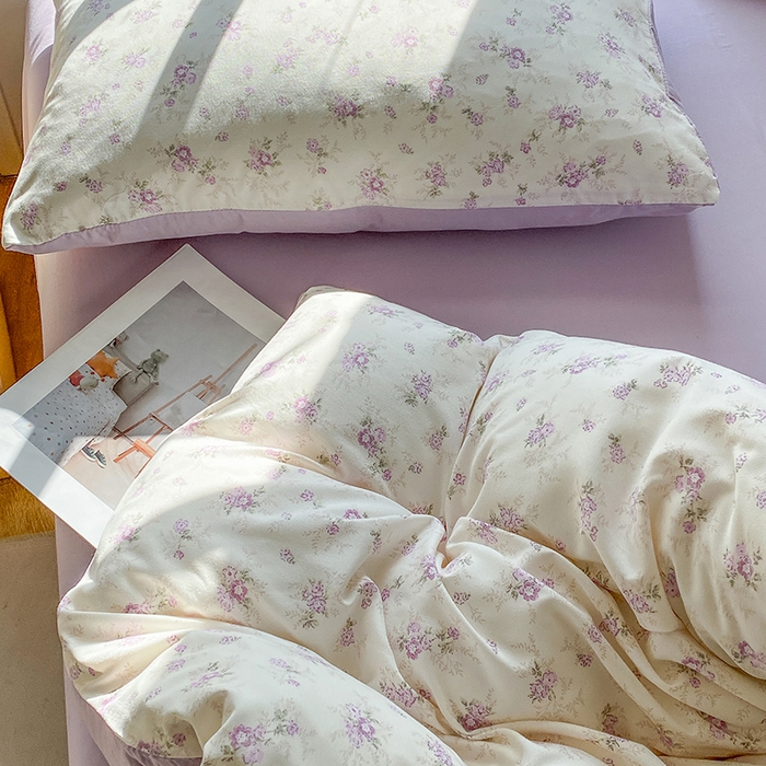 91家纺网 家纺一手货源 找家纺 富缦庭2025新款A类针织双层纱四件套春意花开