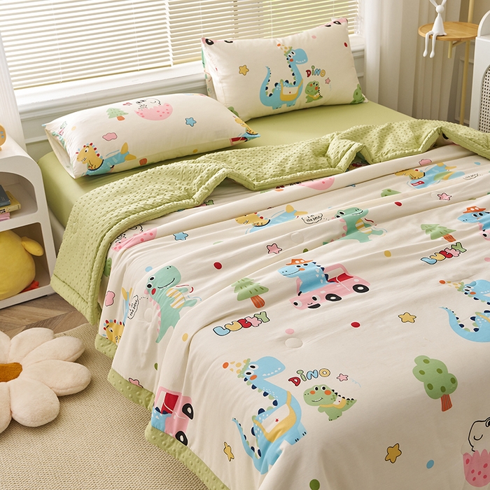 91家纺网 家纺一手货源 找家纺 暖阳 2025年新款纯棉豆豆夏被夏凉被被子被芯 豆豆-快乐旅行