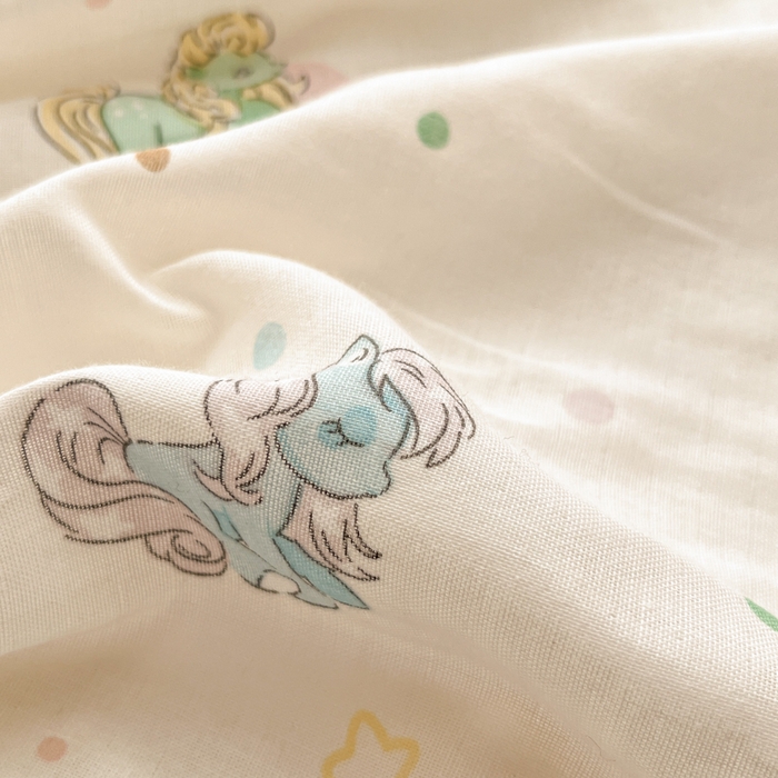 91家纺网 家纺一手货源 找家纺 博雅 2025新款全棉A类双层纱床笠 小马宝莉