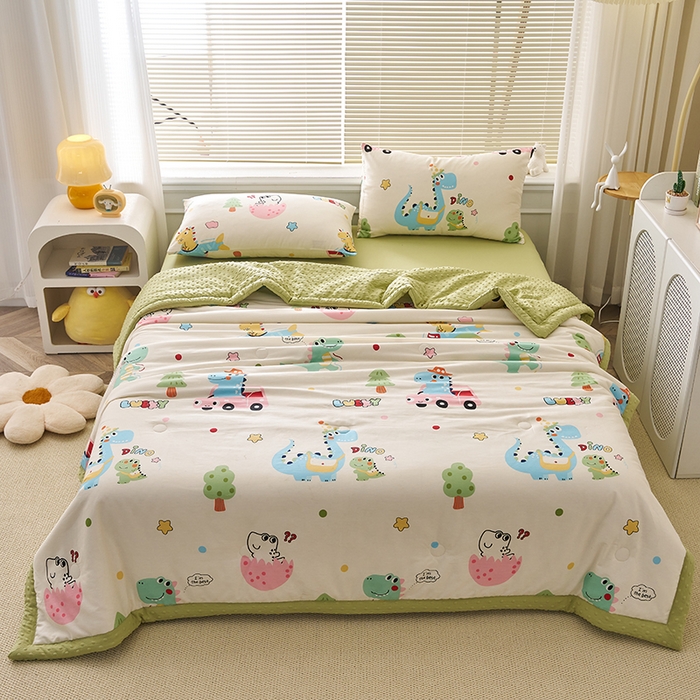 91家纺网 家纺一手货源 找家纺 暖阳 2025年新款纯棉豆豆夏被夏凉被被子被芯 豆豆-快乐旅行