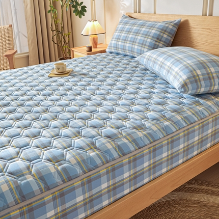 91家纺网 家纺一手货源 找家纺 （总）雪云美2025新款A类全棉色织水洗棉夹棉床笠大豆床罩床垫保护套可定制