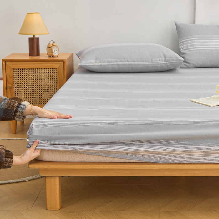 91家纺网 家纺一手货源 找家纺 首爱2025新款原棉老粗布床笠支持特殊规格定制 常年不断货 大批量供应  淡雅