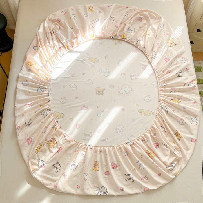 91家纺网 家纺一手货源 找家纺 博雅 2025新款全棉A类双层纱床笠 快乐修狗