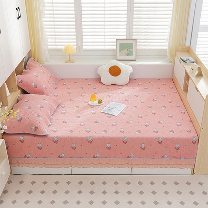 91家纺网 家纺一手货源 找家纺 手艺人2025新款亲肤舒适纯棉A类不防滑炕盖榻榻米炕垫AK01-AK06 AK01粉