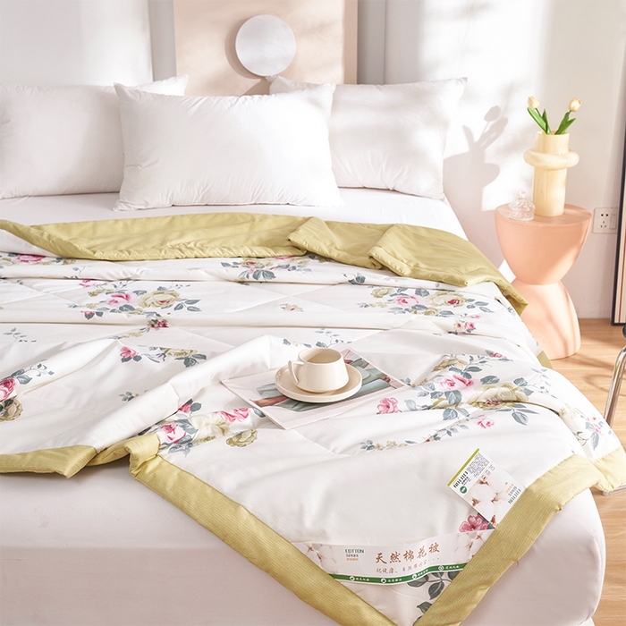 91家纺网 家纺一手货源 找家纺 羽梦家纺2025新款新疆棉花全棉夏凉被 兰亭雅香