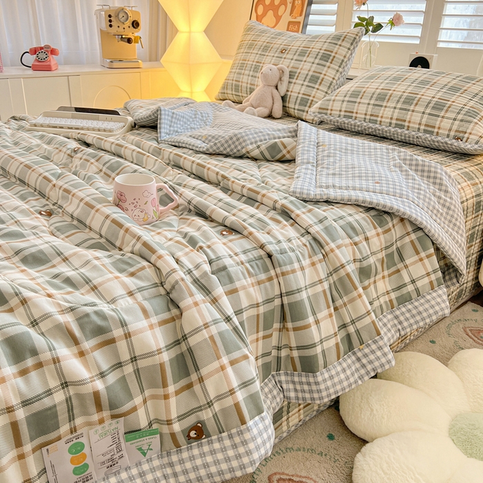 91家纺网 家纺一手货源 找家纺 雅萱家纺  2025新款全棉夏被套件 酷锐熊