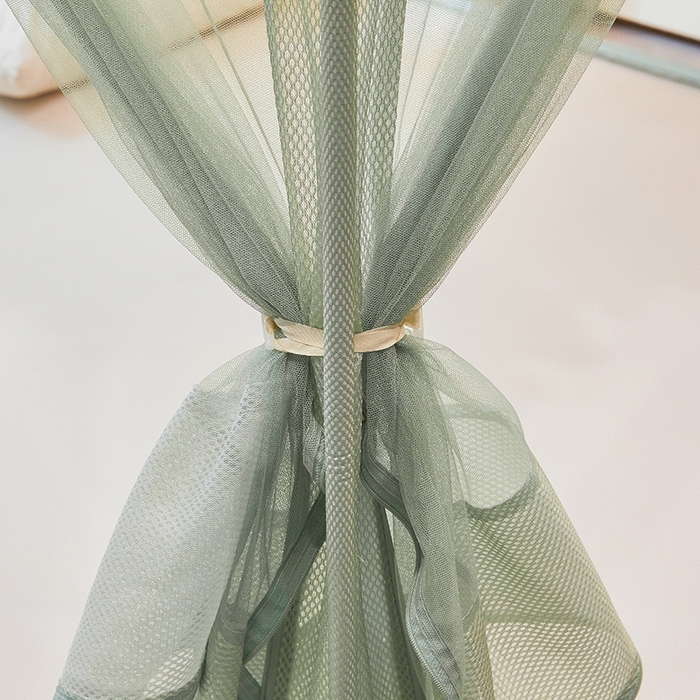 91家纺网 家纺一手货源 找家纺 青竹苑2025新款花边款床笠底防摔坐床蚊帐-格格巫 格格巫-瓦松绿