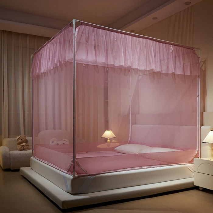 91家纺网 家纺一手货源 找家纺 卓尔居 2025绗绣编织防摔蚊帐-夏至 夏至-粉