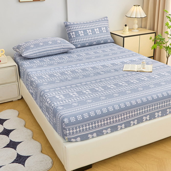 91家纺网 家纺一手货源 找家纺 首爱2025新款原棉老粗布床笠支持特殊规格定制 常年不断货 大批量供应  草莓格灰