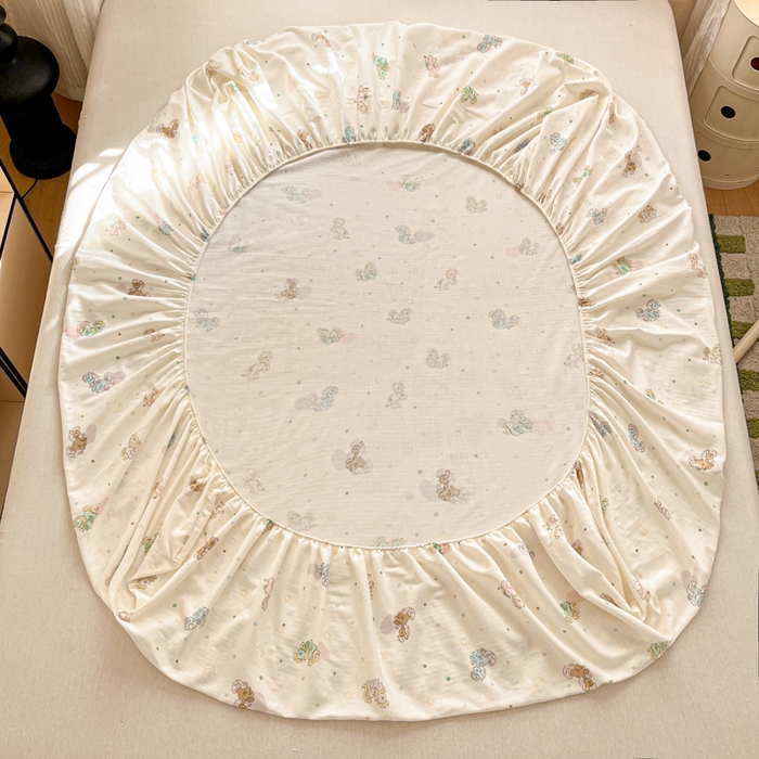 91家纺网 家纺一手货源 找家纺 博雅 2025新款全棉A类双层纱床笠 小马宝莉