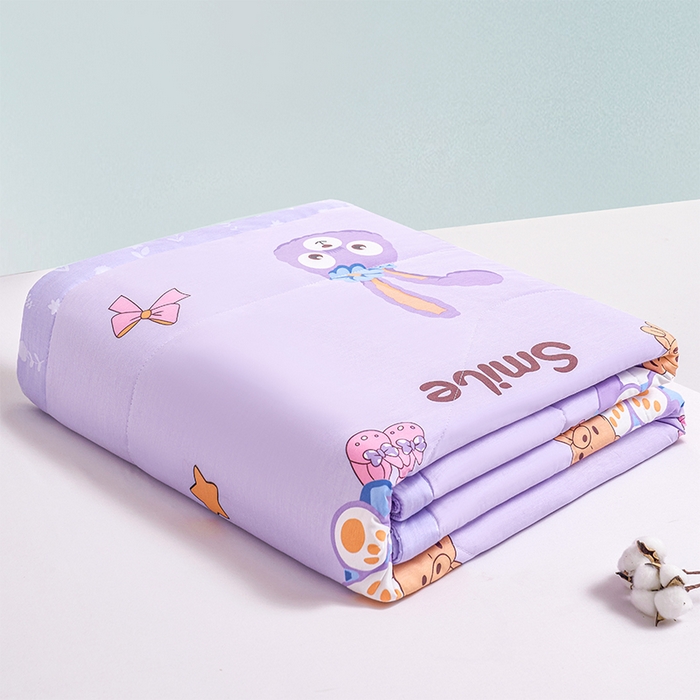 91家纺网 家纺一手货源 找家纺 羽梦家纺2025新款新疆棉花全棉夏凉被 可爱兔 紫