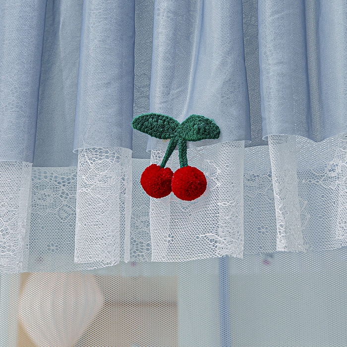 91家纺网 家纺一手货源 找家纺 （总）青竹苑2025新款花边款床笠底防摔坐床蚊帐-樱桃