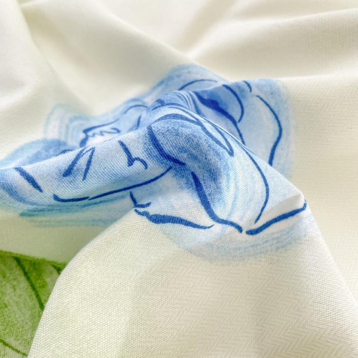 91家纺网 家纺一手货源 找家纺 直播2024新款斜纹磨毛印花四件套植物羊绒套件花町物语