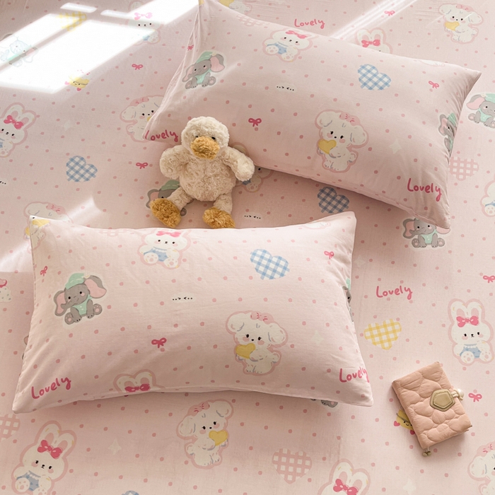 91家纺网 家纺一手货源 找家纺 博雅 2025新款全棉A类双层纱床笠 甜宠派对